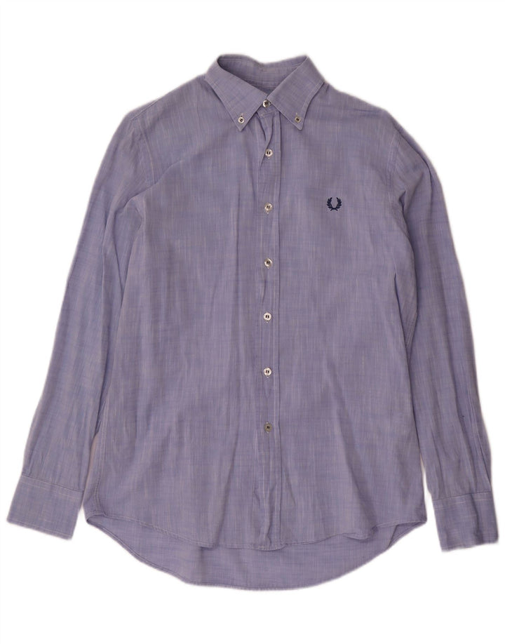 FRED PERRY Camicia Slim Fit da Uomo Piccola in Cotone Blu