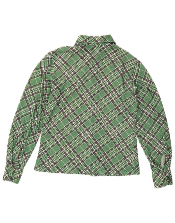 Camicia da donna vintage UK 12 a quadri verde medio