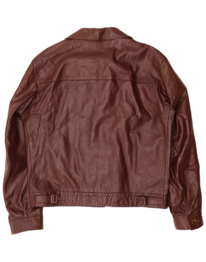 Giacca in pelle da uomo VINTAGE UK 38 Marrone medio