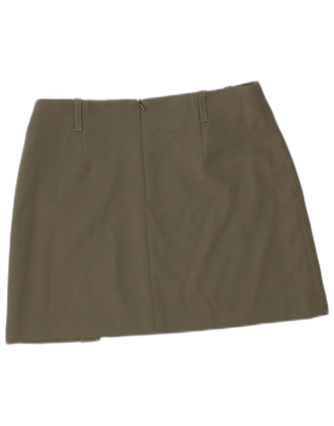 Minigonna da donna a vita bassa VINTAGE IT 40 piccola W28 poliestere kaki