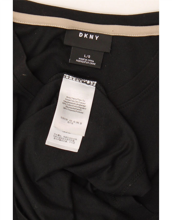 T-shirt grafica da uomo DKNY Top grande in cotone color block nero