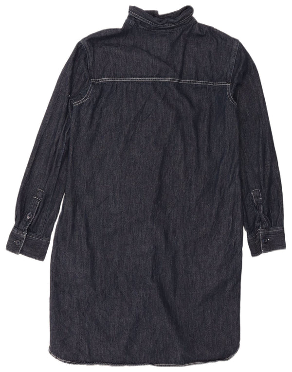Abito camicia di jeans da donna Lee UK 14 cotone blu navy medio