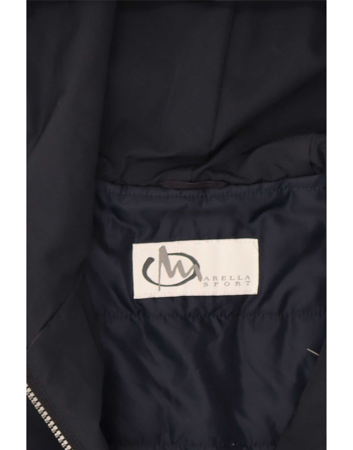 Giacca a vento con cappuccio da donna Marella UK 12 medio blu navy poliestere