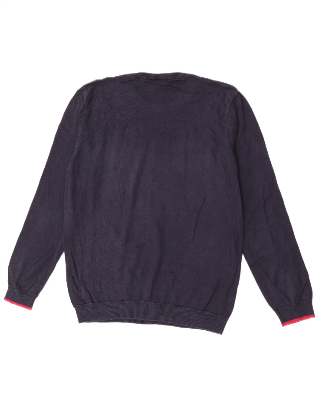 Maglione maglione girocollo da uomo Lacoste taglia 5 grande in cotone blu navy
