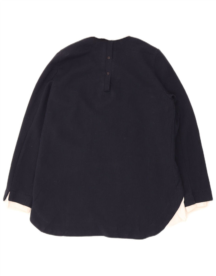 Top Zara a maniche lunghe da donna, in camicetta UK 10 Small, colore blu navy