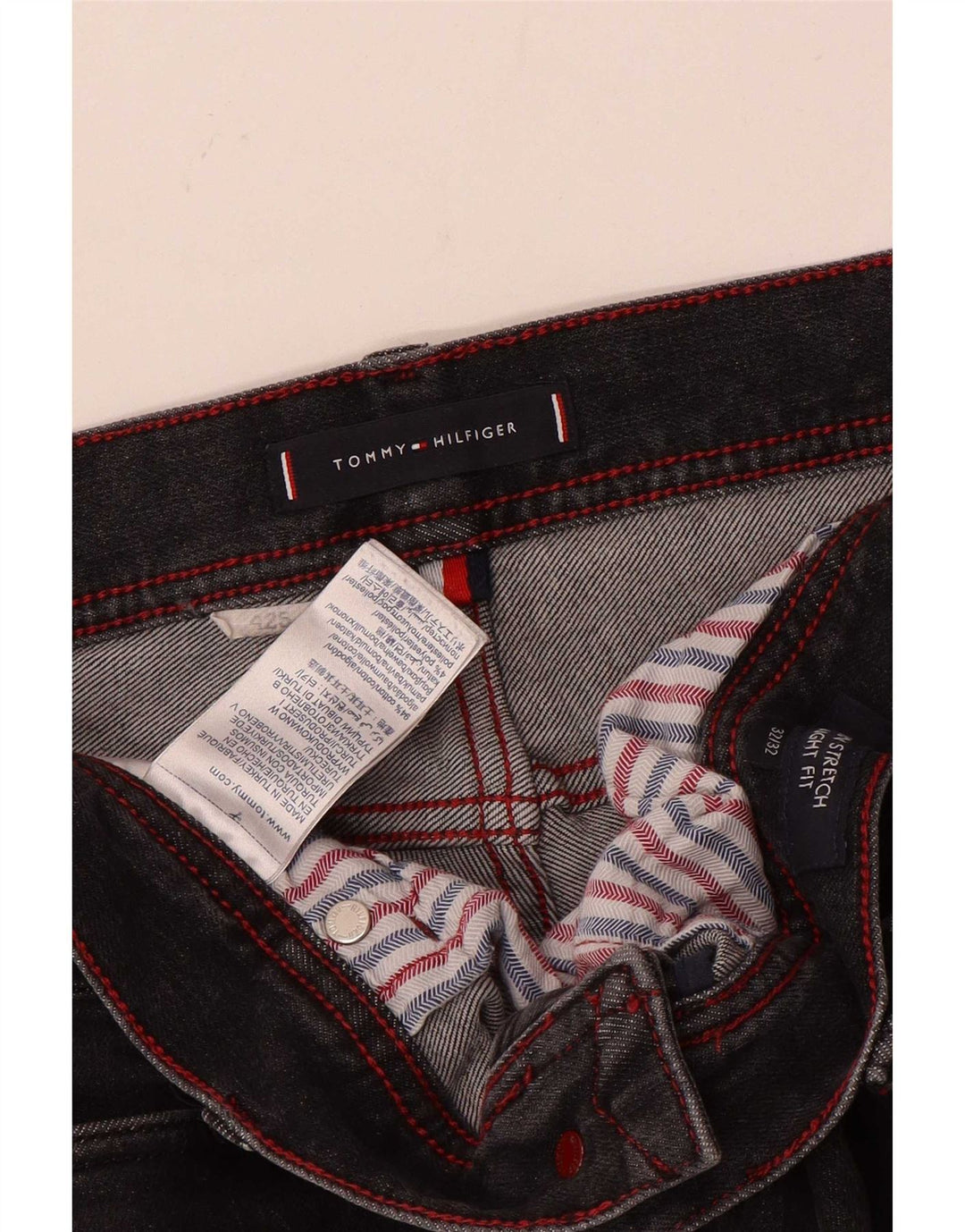 Jeans dritti da uomo Tommy Hilfiger W32 L29 cotone grigio
