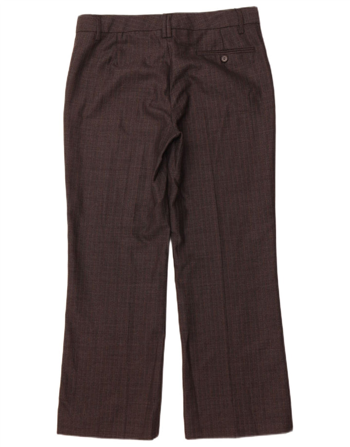 Pantaloni chino dritti da donna ZARA EU 40 medio W30 L28 grigio a spina di pesce