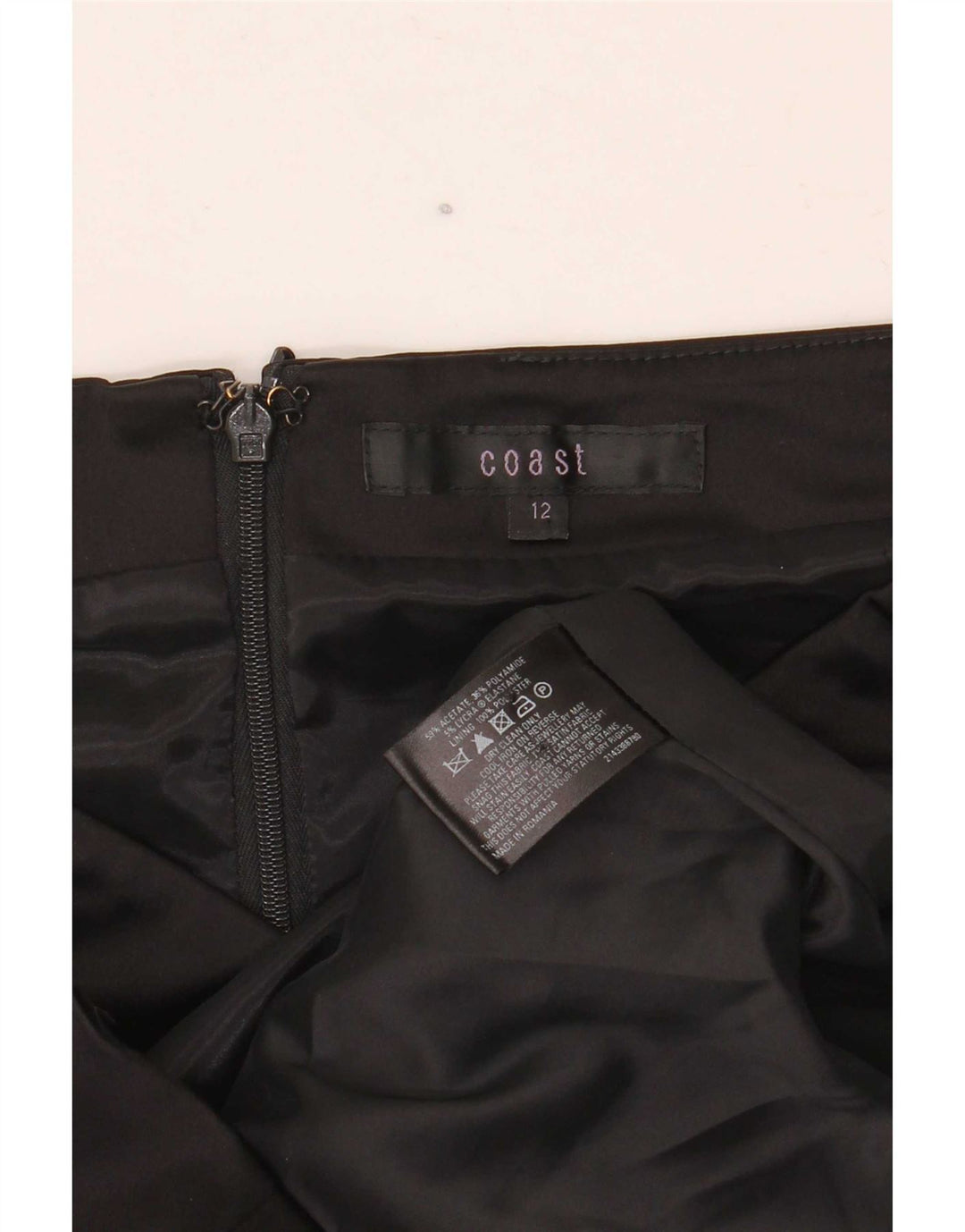 Abito tubino Coast da donna con spalle scoperte UK 12 acetato nero medio