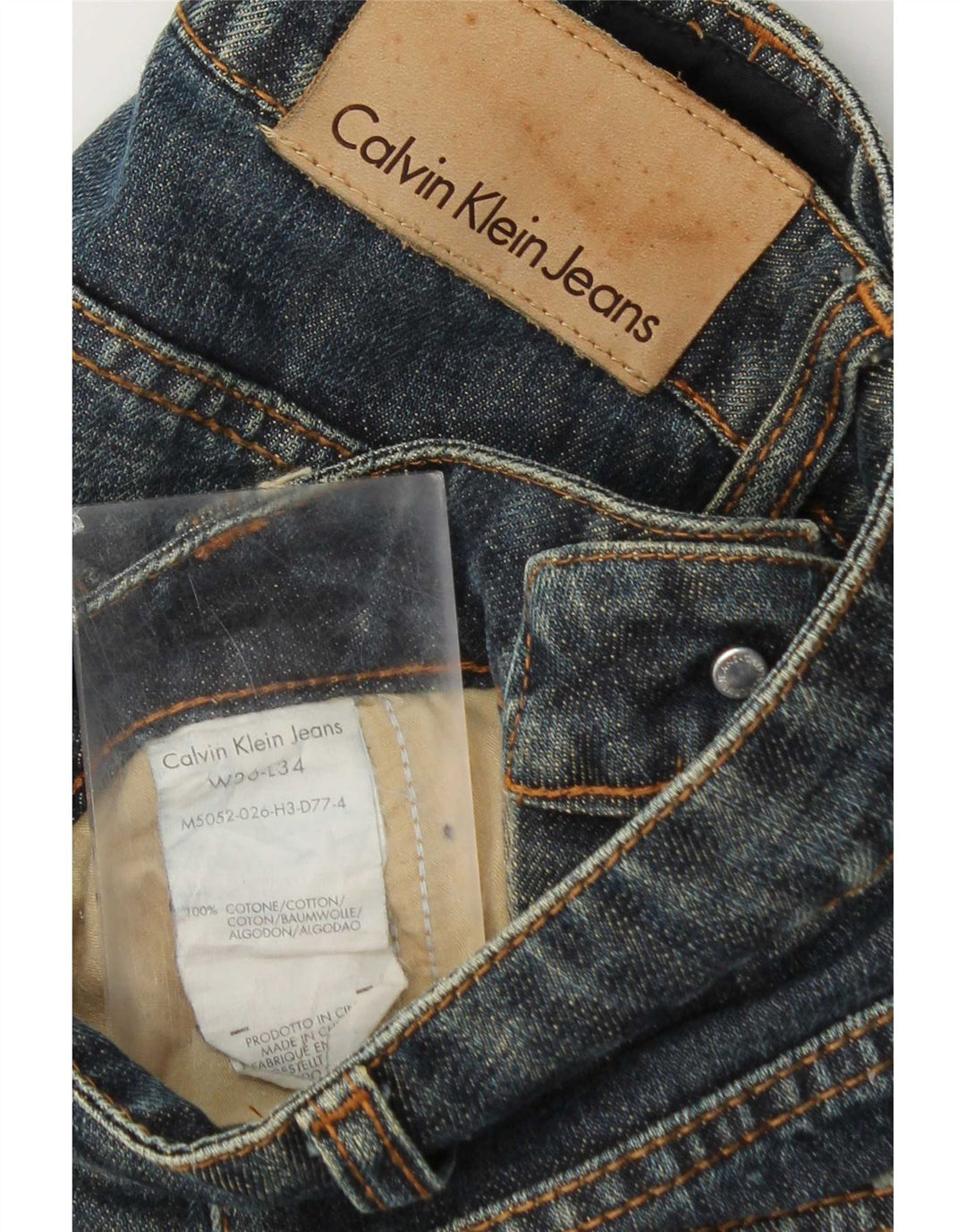 Jeans dritti da uomo Calvin Klein W36 L28 cotone blu