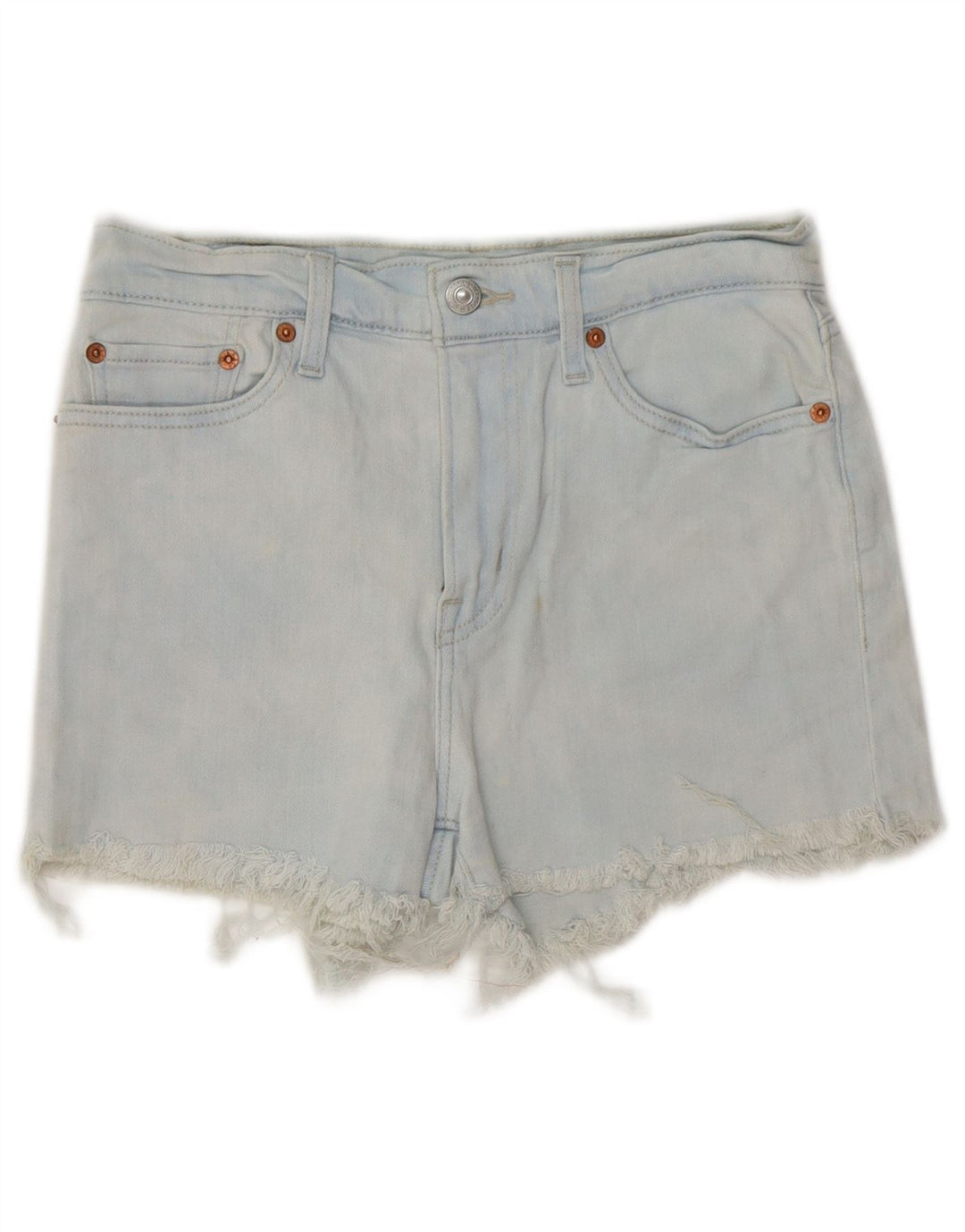 Pantaloncini di jeans a vita alta da donna Levi's W27 piccoli in cotone blu