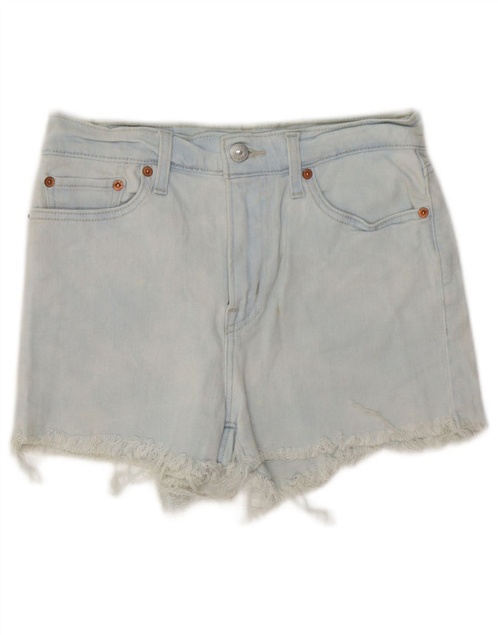 Pantaloncini di jeans a vita alta da donna Levi's W27 piccoli in cotone blu