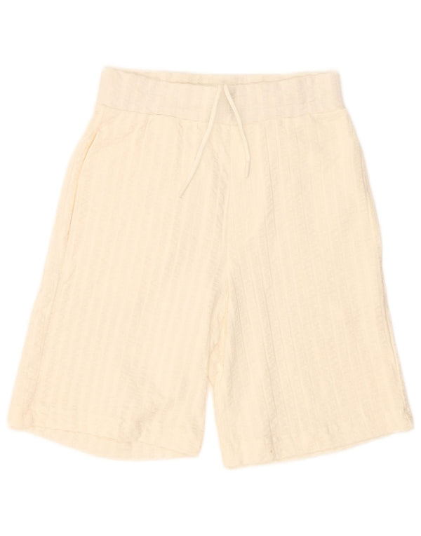 Pantaloncini sportivi da uomo Zara piccoli in cotone a righe bianco sporco