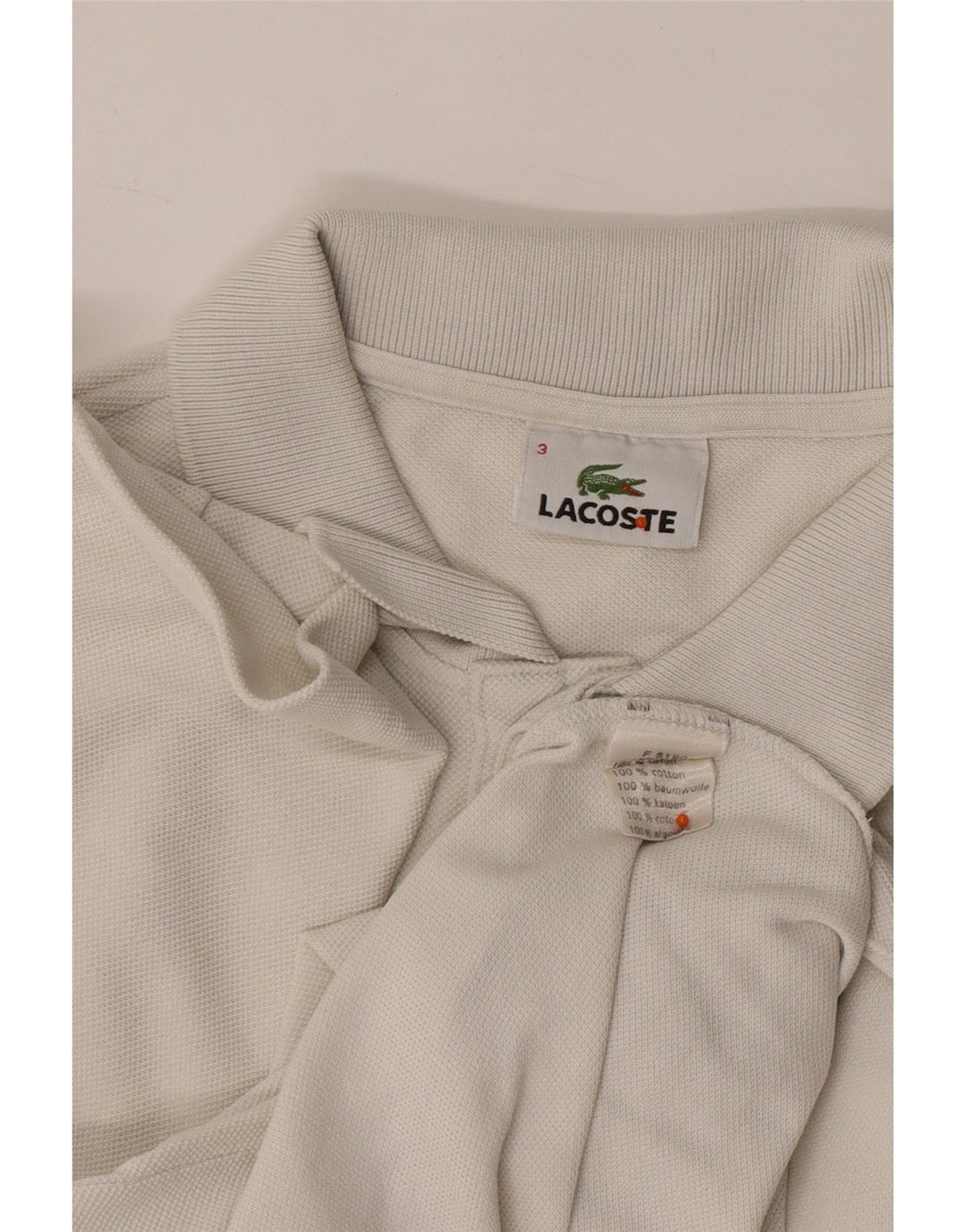 Polo da uomo LACOSTE taglia 3 piccola in cotone bianco