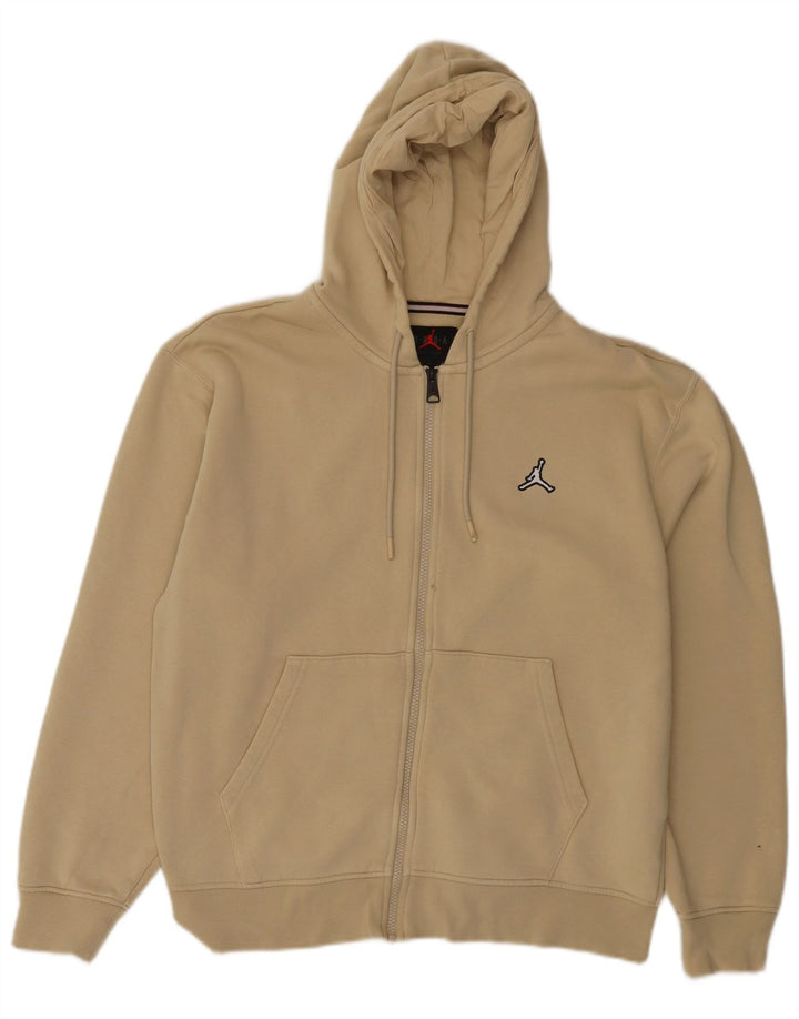 Felpa con cappuccio e zip Jordan da uomo in cotone beige medio