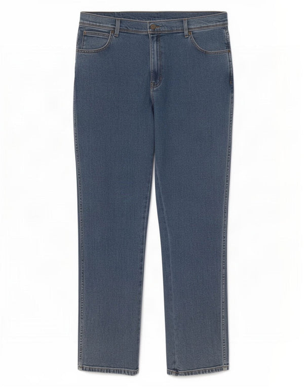 Jeans dritti da uomo Wrangler vestibilità regolare W38 L34 cotone blu