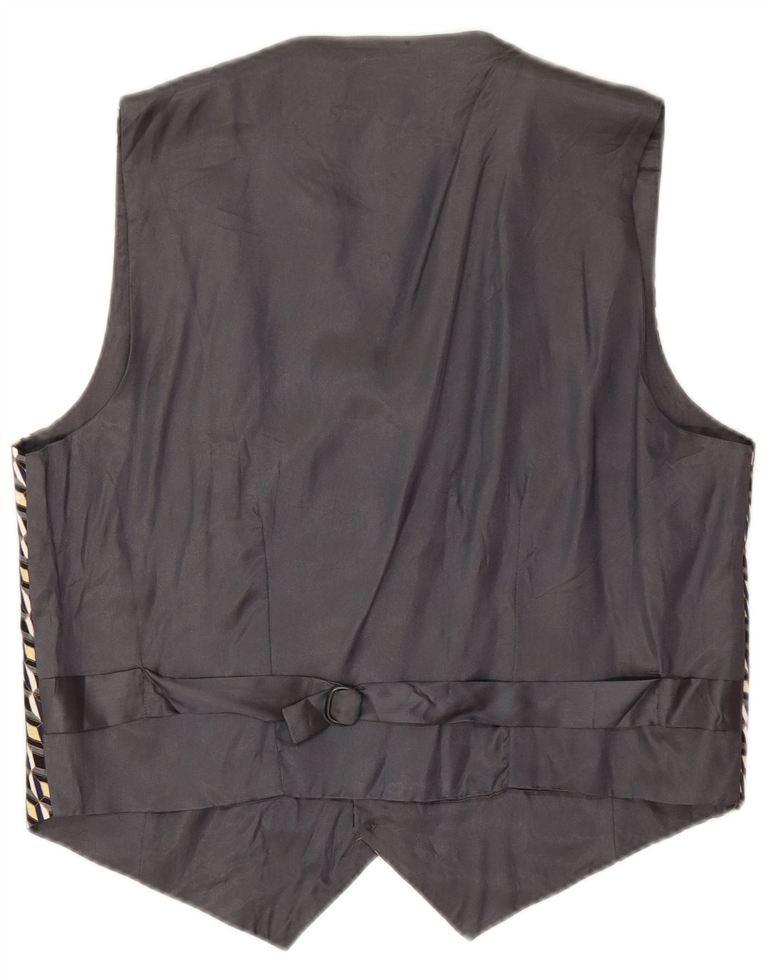 Gilet vintage da uomo IT 50 in seta geometrica grigio medio