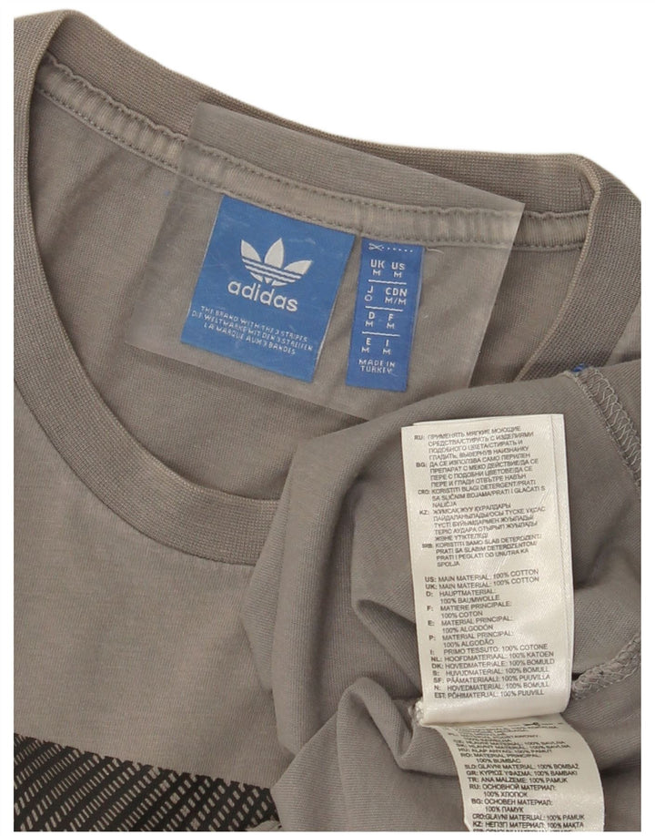 T-shirt grafica da uomo ADIDAS Top in cotone grigio medio