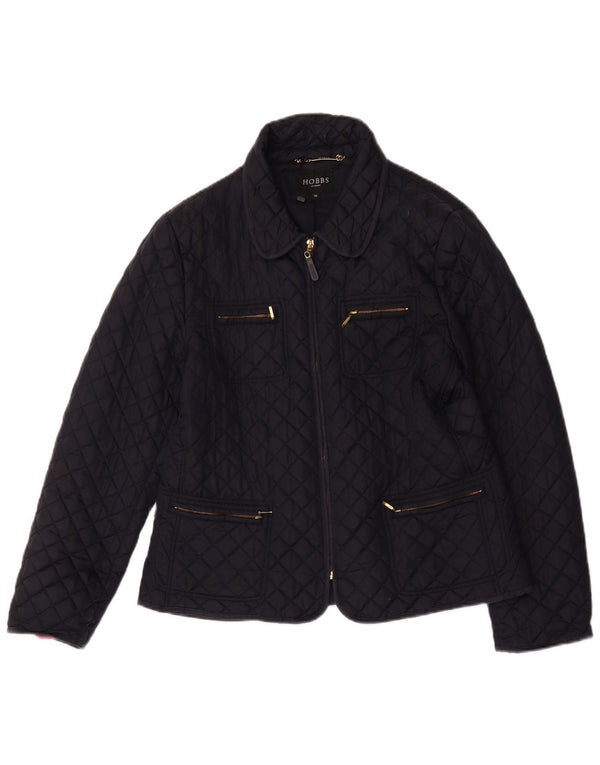 Hobbs Womens Quilted Jacket UK 14 Large Black Nylon