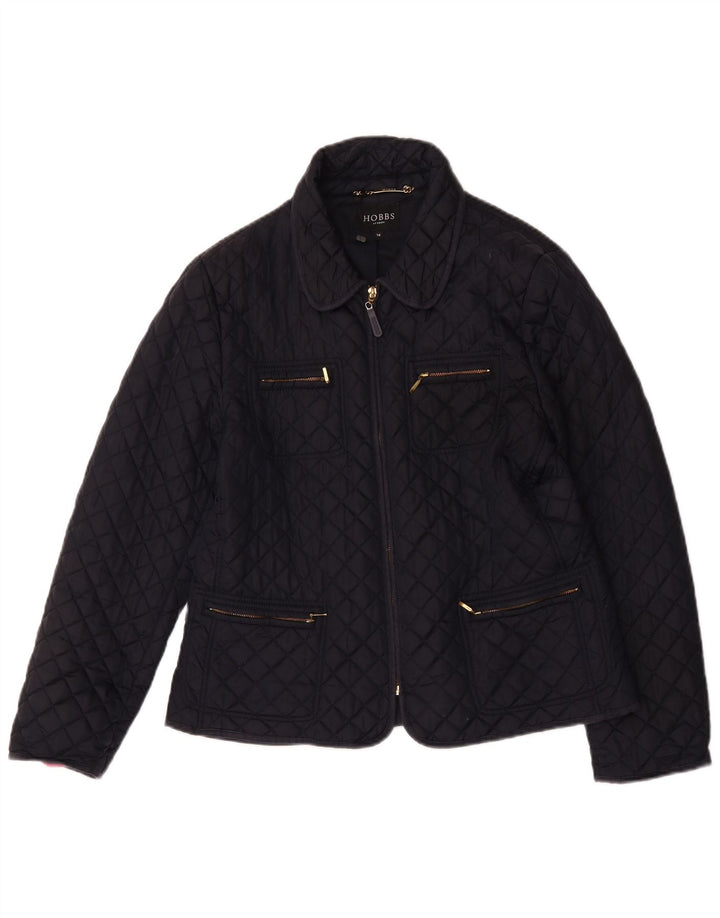 Giacca trapuntata da donna Hobbs UK 14 grande nylon nero