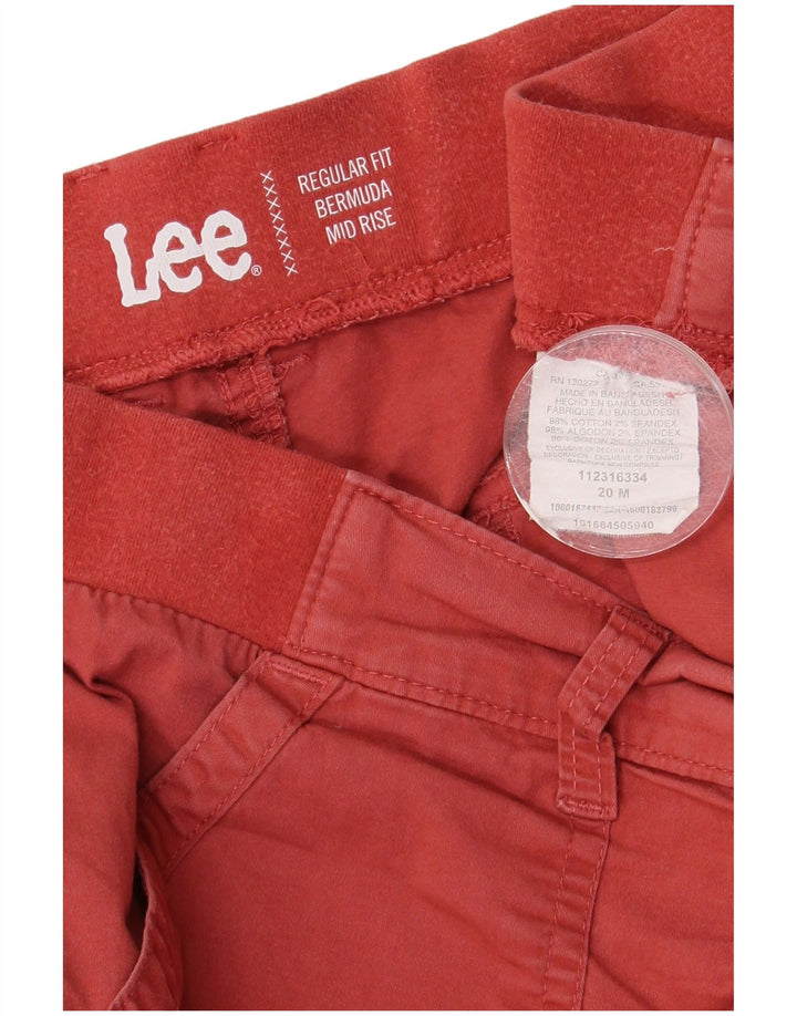 Bermuda Lee da donna a vita media con vestibilità regolare US 20 3XL W40 cotone rosso