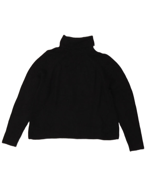 Maglione maglione a collo alto da donna Marks & Spencer UK 16 grande viscosa nera