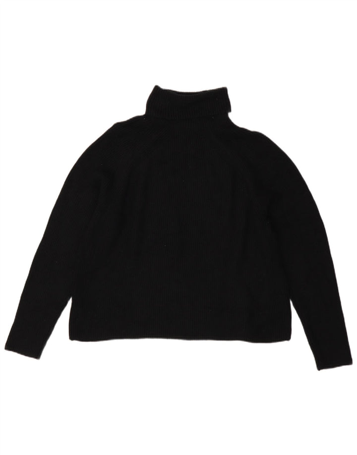 Maglione maglione a collo alto da donna Marks & Spencer UK 16 grande viscosa nera