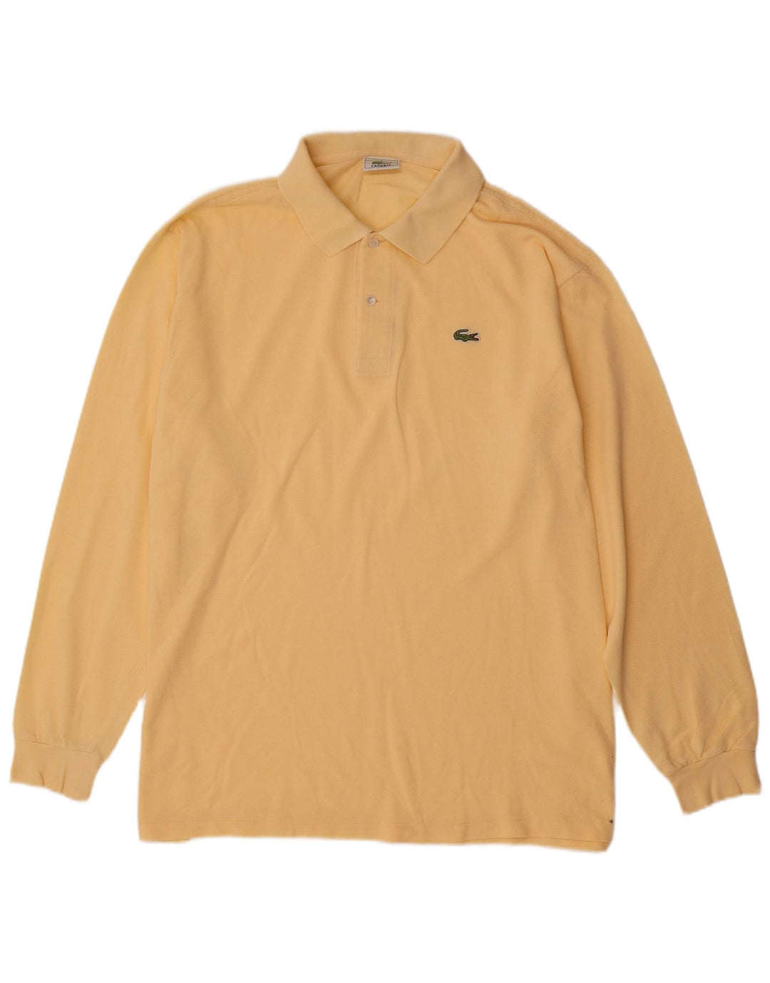 Polo da uomo a maniche lunghe Lacoste taglia 7 2XL cotone giallo
