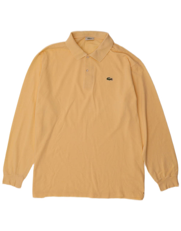 Polo da uomo a maniche lunghe Lacoste taglia 7 2XL cotone giallo