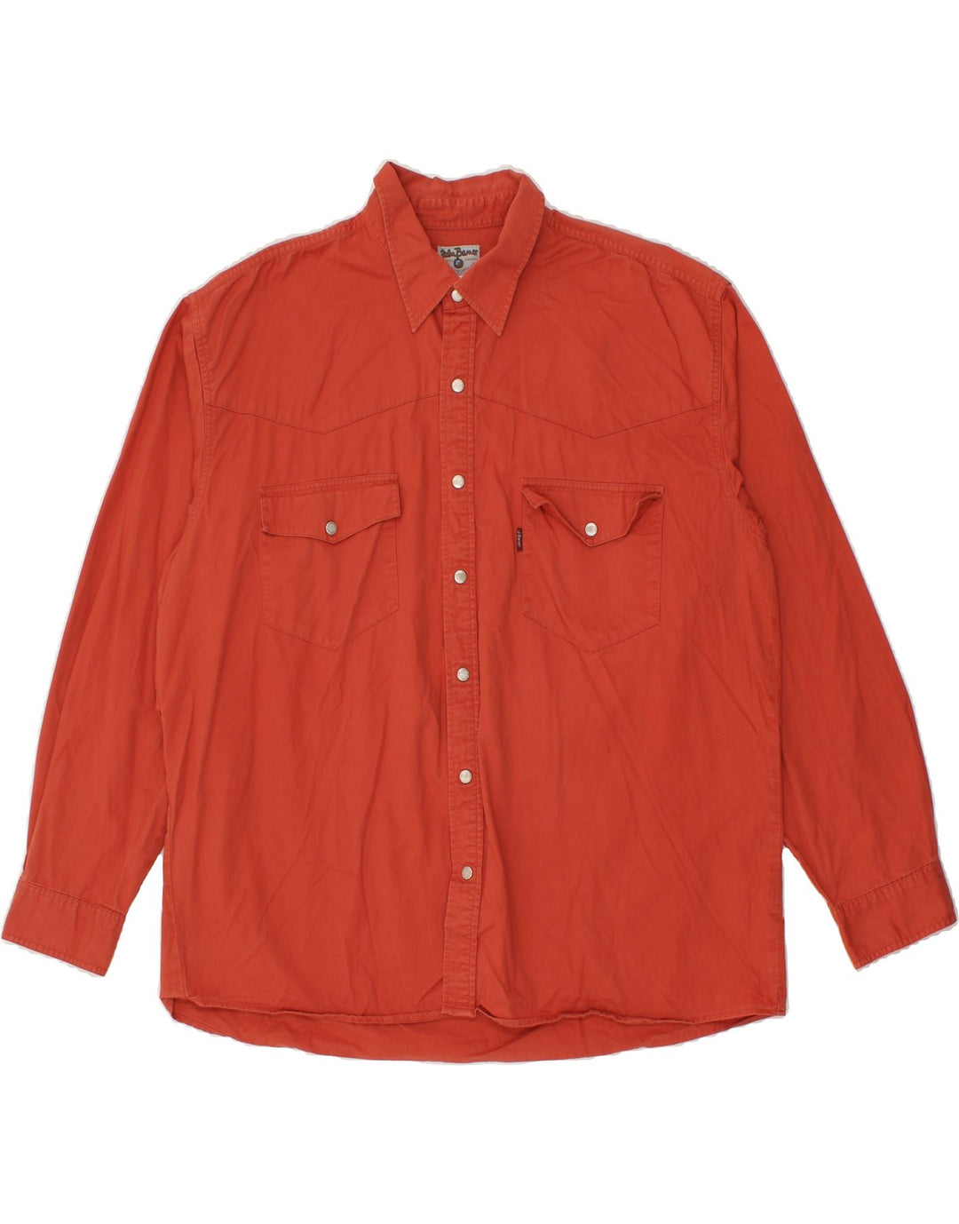 JOHN BANER Mens Shirt Size 17 1/2 XL Orange Cotton Vintage John Baner and Second-Hand John Baner from Messina Hembry 