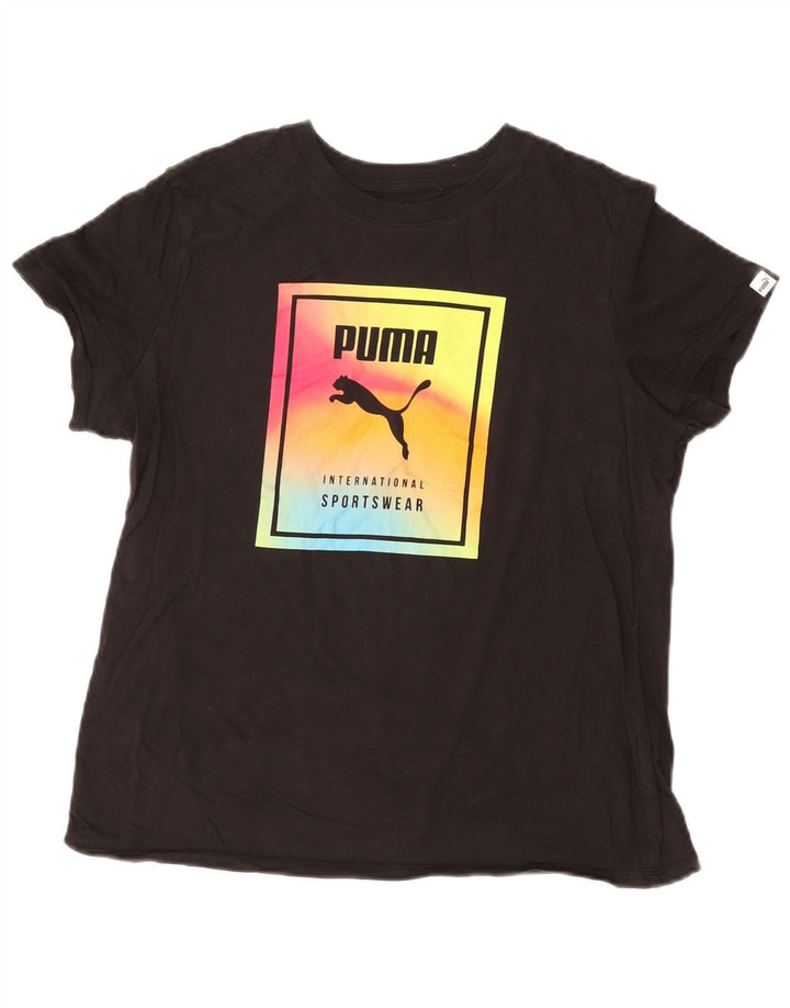 T-shirt grafica da donna PUMA Top UK 14 Large Nera