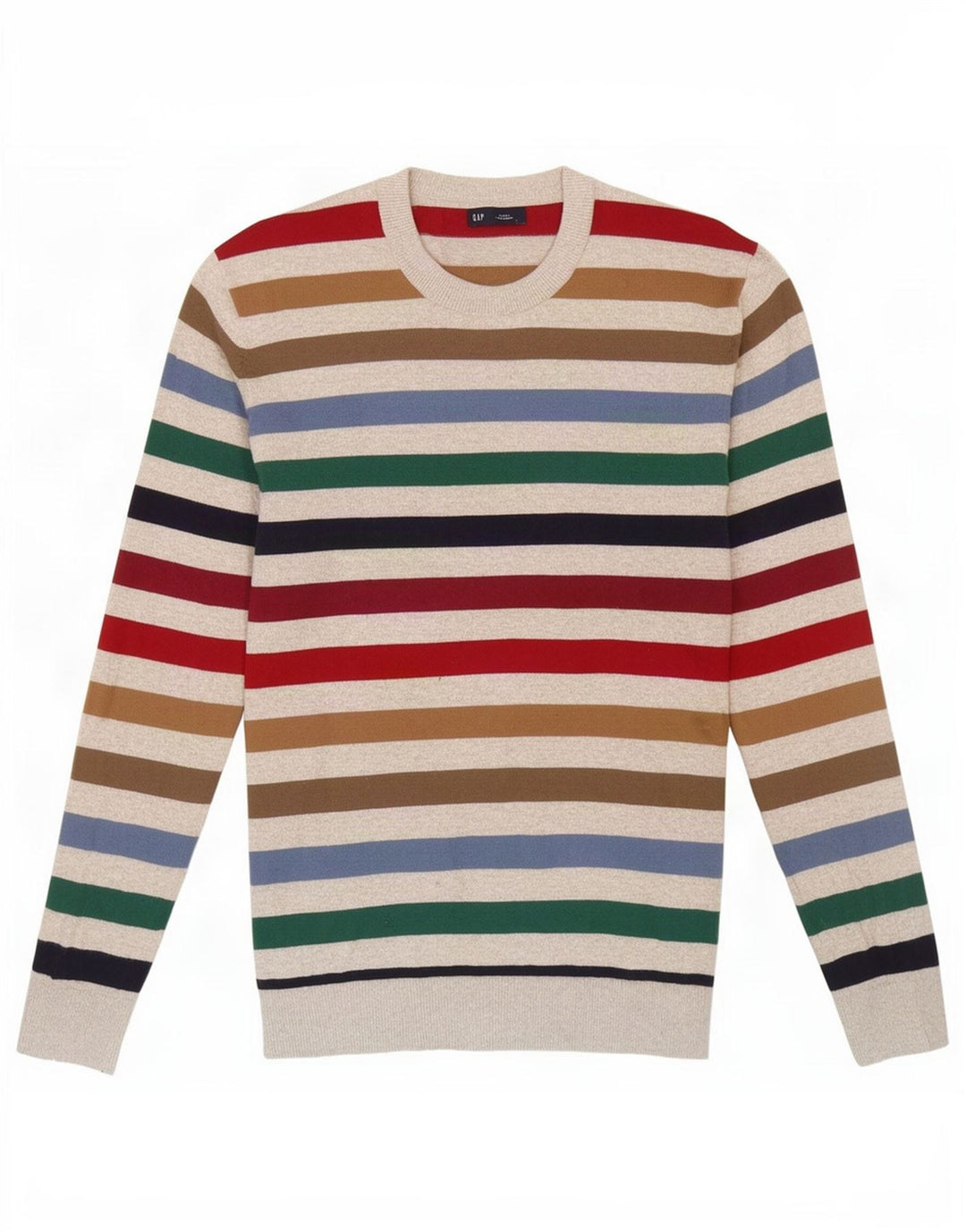 Maglione da uomo girocollo Gap in cotone a righe piccole multicolore