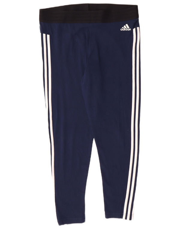 Leggings Adidas Donna UK 20/22 XL Blu Navy Cotone