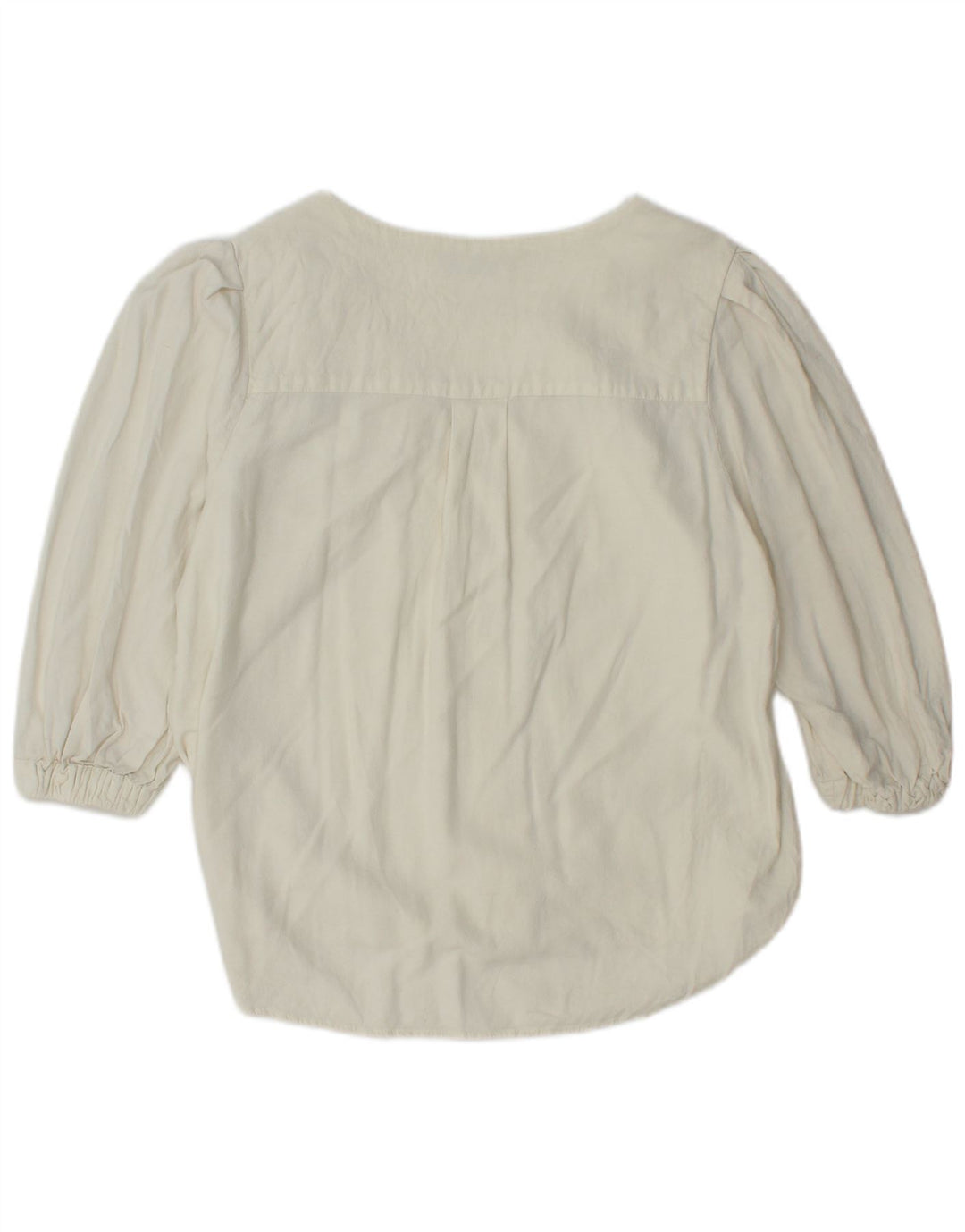 Camicia Zara da donna oversize con maniche a 3/4, taglia UK 10, piccola, in cotone bianco sporco
