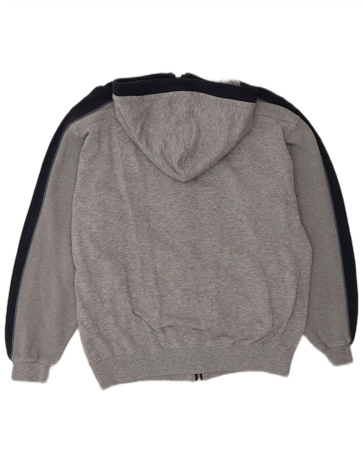 Maglione con cappuccio e zip da uomo Champion in cotone color block grigio medio