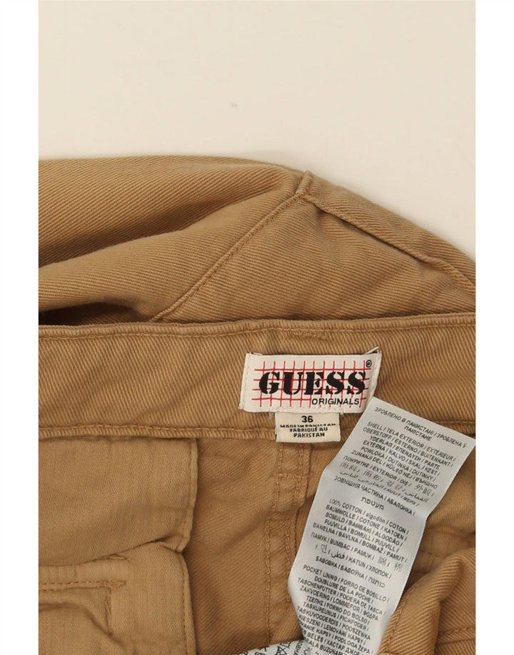 Pantaloni cargo dritti da uomo GUESS W36 L31 in cotone beige
