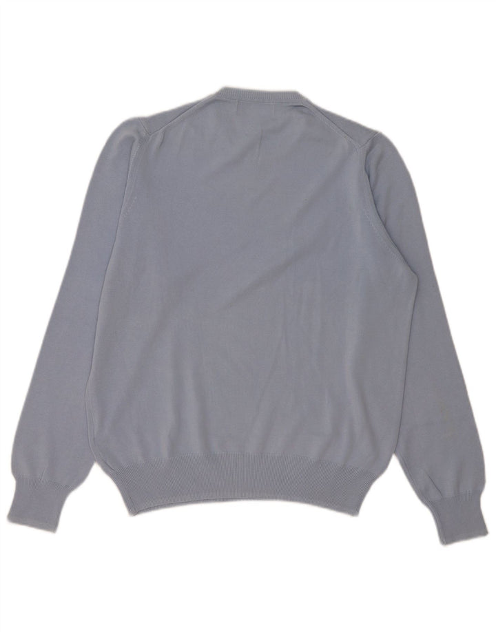 Maglione maglione girocollo da uomo Zara in cotone blu medio