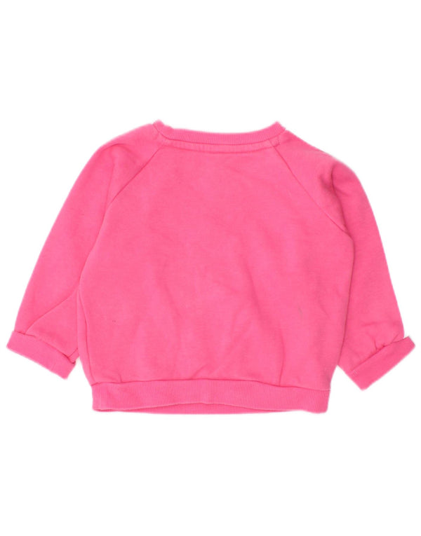 Felpa Adidas da bambina con bottoni grafici e collo, 3-6 mesi, rosa