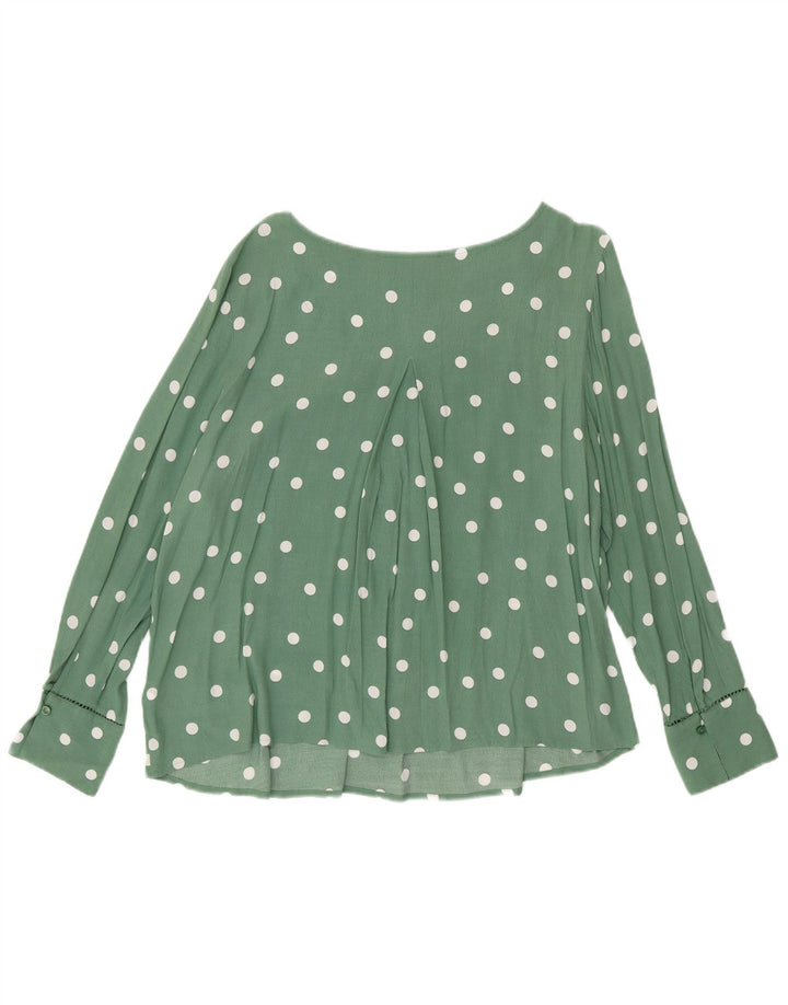 Camicetta a maniche lunghe da donna Marks & Spencer UK 16 Grande pois verde