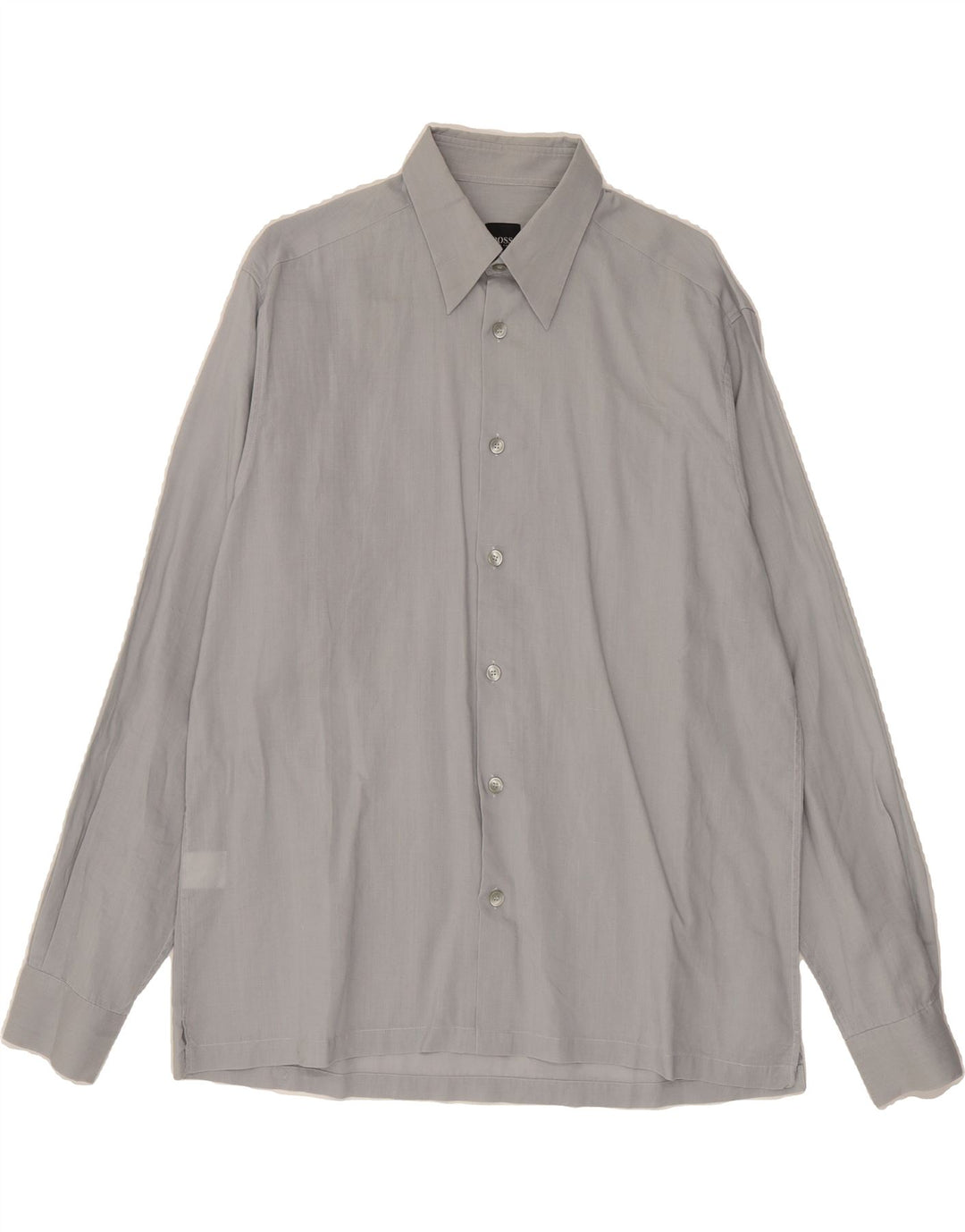 HUGO BOSS Mens Shirt Medium Grey Ramie Vintage Hugo Boss and Second-Hand Hugo Boss from Messina Hembry 