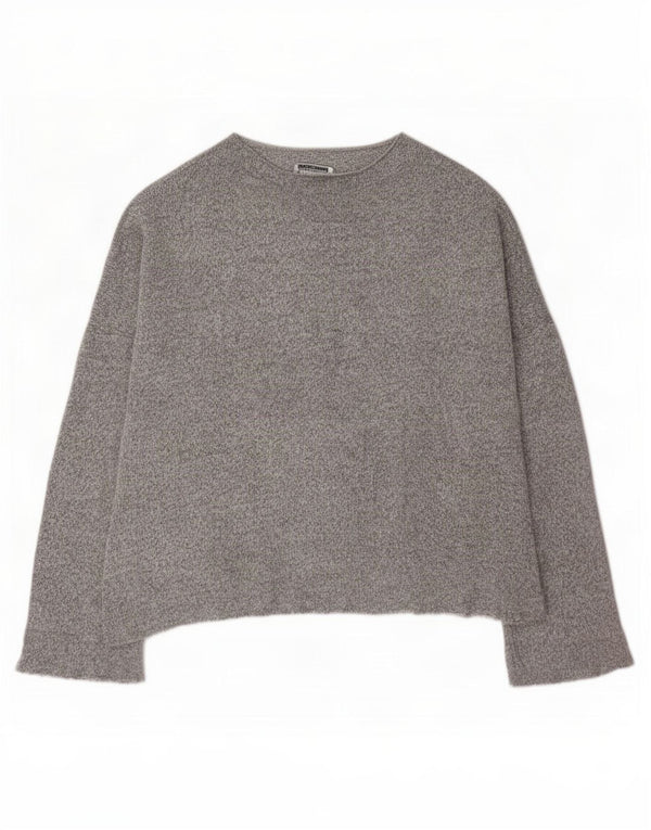 Top oversize da donna Zara a maniche lunghe UK 14 Grigio medio chiazzato