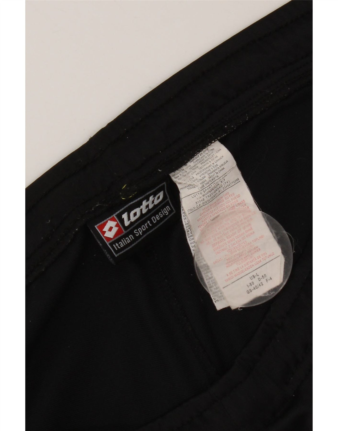 LOTTO Uomo UK 40/42 Grande Poliestere Nero