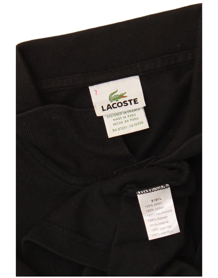 Polo LACOSTE da uomo a maniche lunghe taglia 7 2XL cotone nero