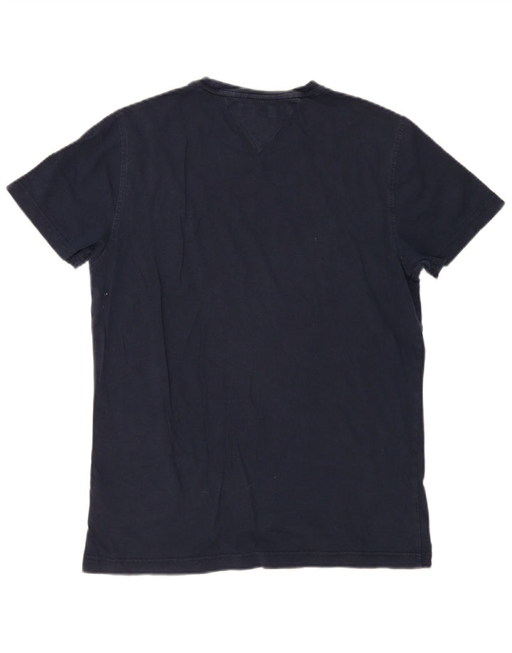 TOMMY HILFIGER Mens T-Shirt Top Medium Navy Blue Cotton