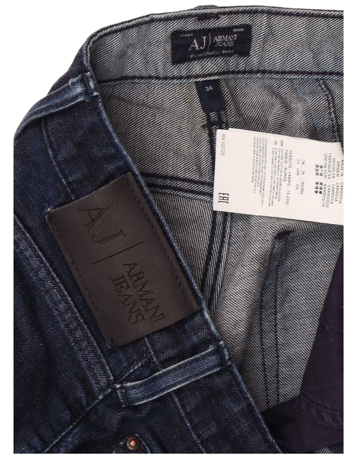 Jeans dritti da uomo ARMANI W34 L29 cotone blu navy