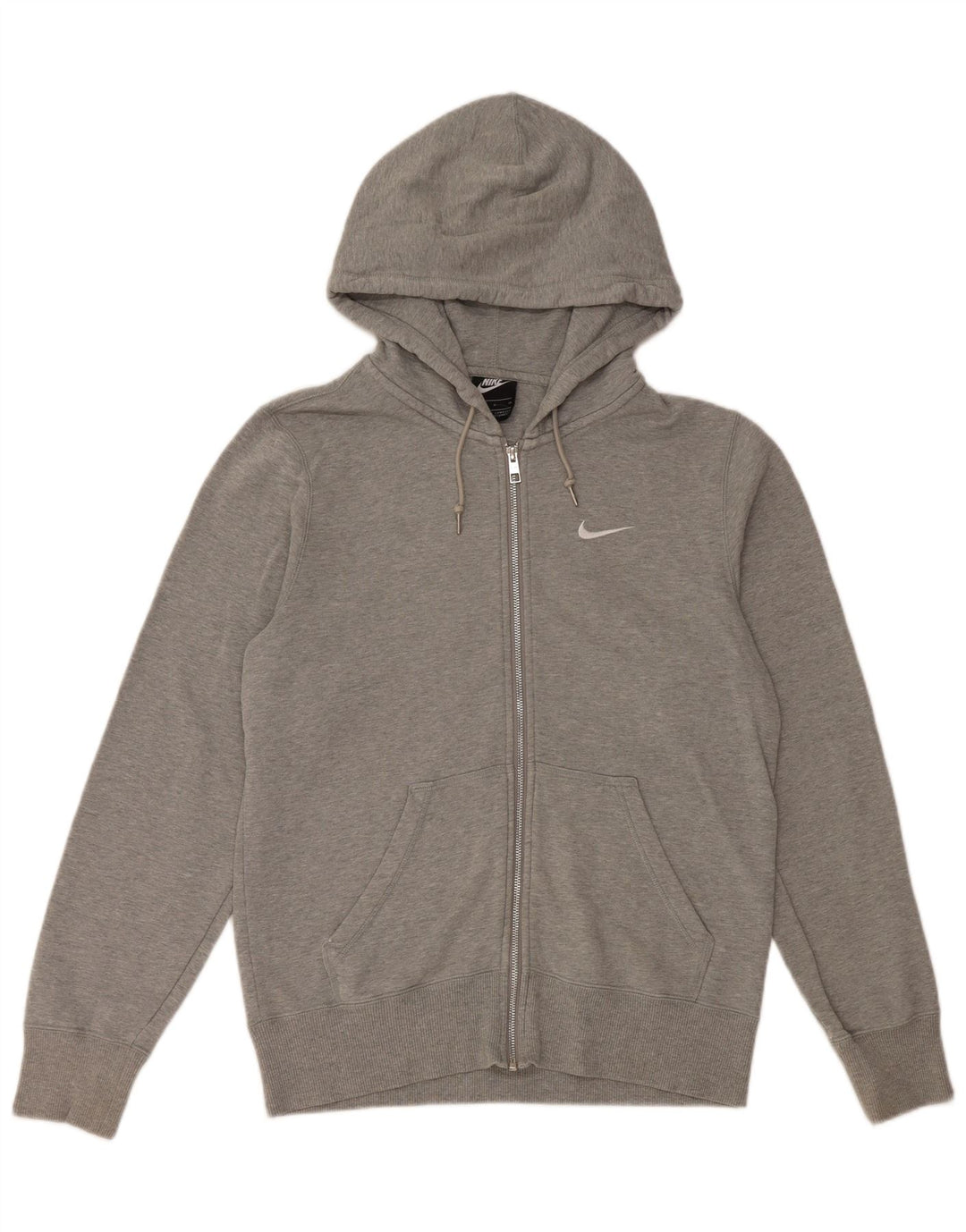 Maglione con cappuccio e zip da uomo NIKE piccolo in cotone chiazzato grigio