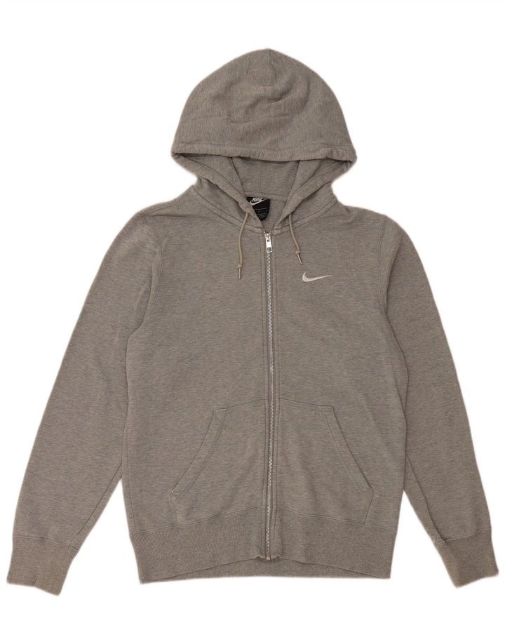 Maglione con cappuccio e zip da uomo NIKE piccolo in cotone chiazzato grigio