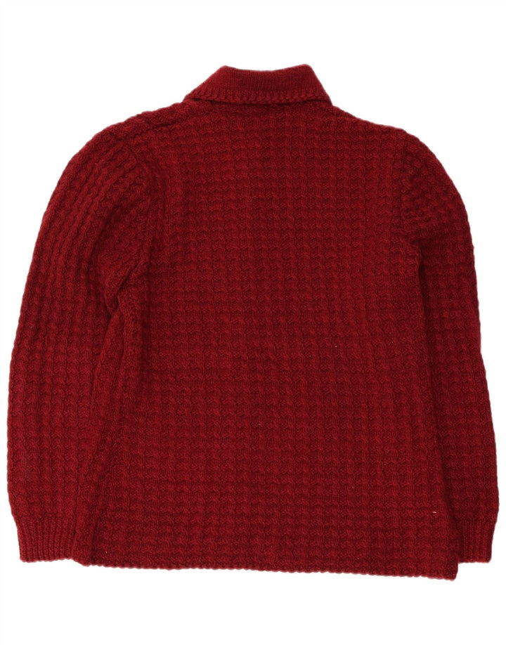 Maglione cardigan da donna VINTAGE UK 14 Grande Borgogna