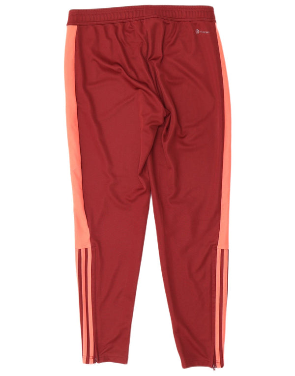 Pantaloni della tuta Adidas Aeroready da donna UK 12/14 Medium Red Colourblock
