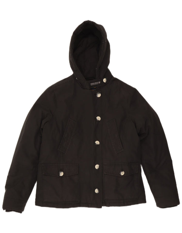 Giacca imbottita oversize con cappuccio da donna Woolrich UK 18 XL cotone nero