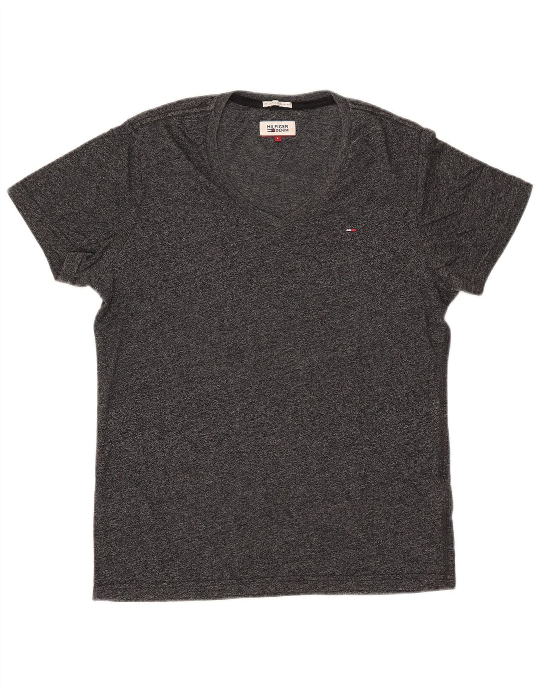 T-shirt da uomo Tommy Hilfiger Top grande in cotone chiazzato grigio